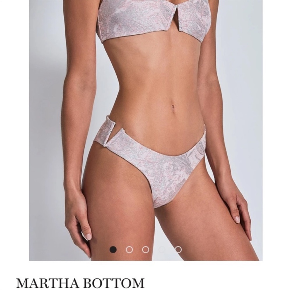 NWT Devon Windsor Martha Bikini Bottom in Pink and Silver